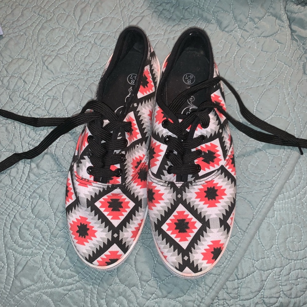 Coral and Black shoes